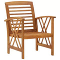 vidaXL Garden Chair Set of 2 Natural Wood Solid Acacia Wood - Brown