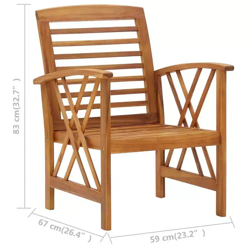 vidaXL Ensemble de 2 chaises de jardin Bois naturel Bois d'acacia massif - Marron