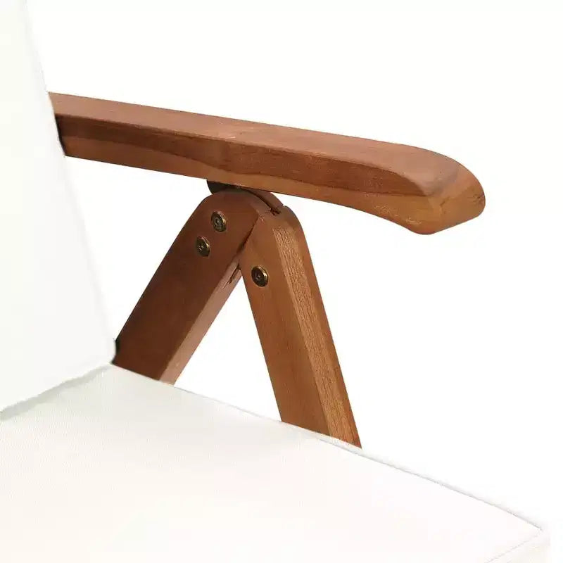 vidaXL Ensemble de chaises de jardin inclinables, Bois de teck, Coussins crème, Dossier réglable sur 5 positions, Pliables pour un gain de place, Résistantes aux intempéries, Balcon, Bord de piscine