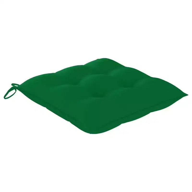 vidaXL Chaises de salle à manger de jardin 4 pcs avec coussins verts - Bois de teck massif - Meubles empilables d'extérieur/d'intérieur