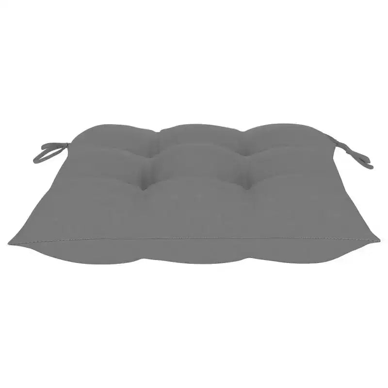 vidaXL Chaises de salle à manger de jardin 2 pcs avec coussins gris - Bois de teck massif - Design ergonomique pour jardin, terrasse, salle à manger - 24,4x22,2x37