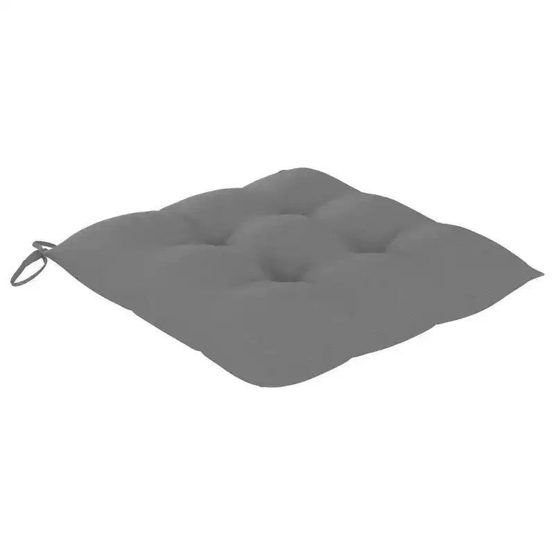 vidaXL Chaises de salle à manger de jardin 2 pcs avec coussins gris - Bois de teck massif - Design ergonomique pour jardin, terrasse, salle à manger - 24,4x22,2x37