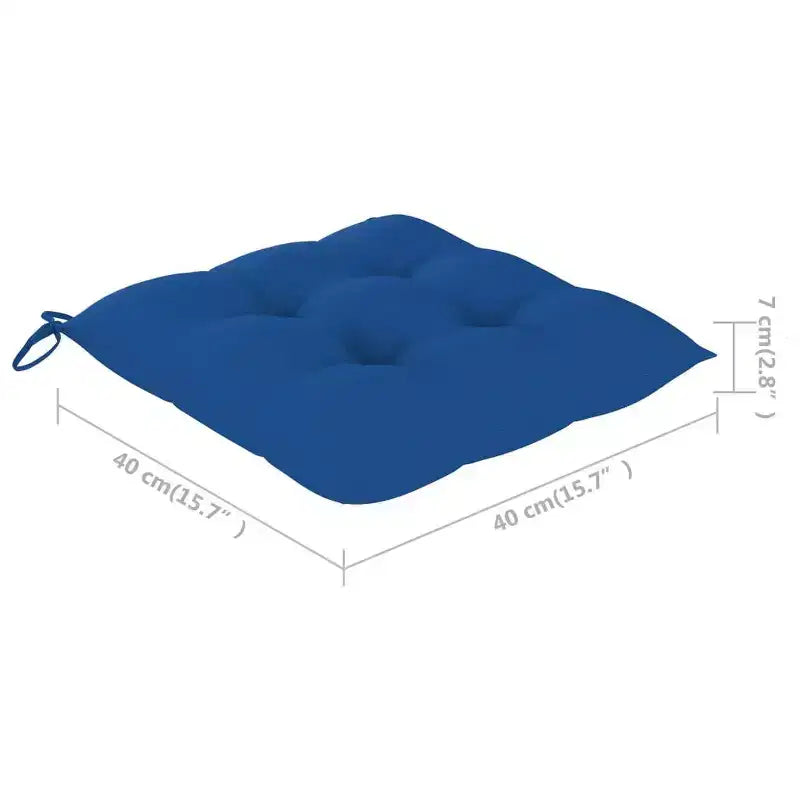 vidaXL Chaises de jardin 4 pcs – Pliantes, Bois de teck, Coussins bleus, Sièges d'extérieur confortables