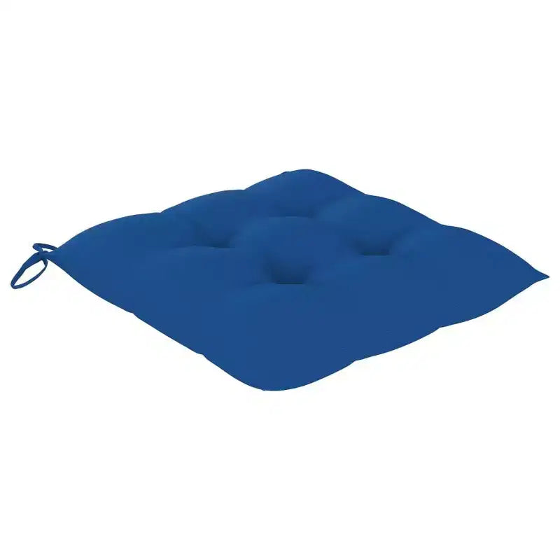 vidaXL Chaises de jardin 4 pcs – Pliantes, Bois de teck, Coussins bleus, Sièges d'extérieur confortables