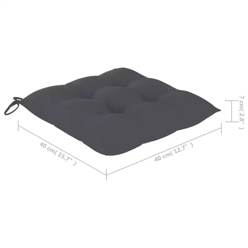 vidaXL Chaises de salle à manger en bois de teck massif - Lot de 4 avec coussins anthracite - Sièges ergonomiques empilables en bois pour intérieur et extérieur
