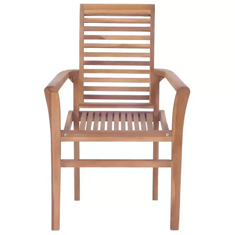 vidaXL Chaises de salle à manger en bois de teck massif - Lot de 4 avec coussins anthracite - Sièges ergonomiques empilables en bois pour intérieur et extérieur