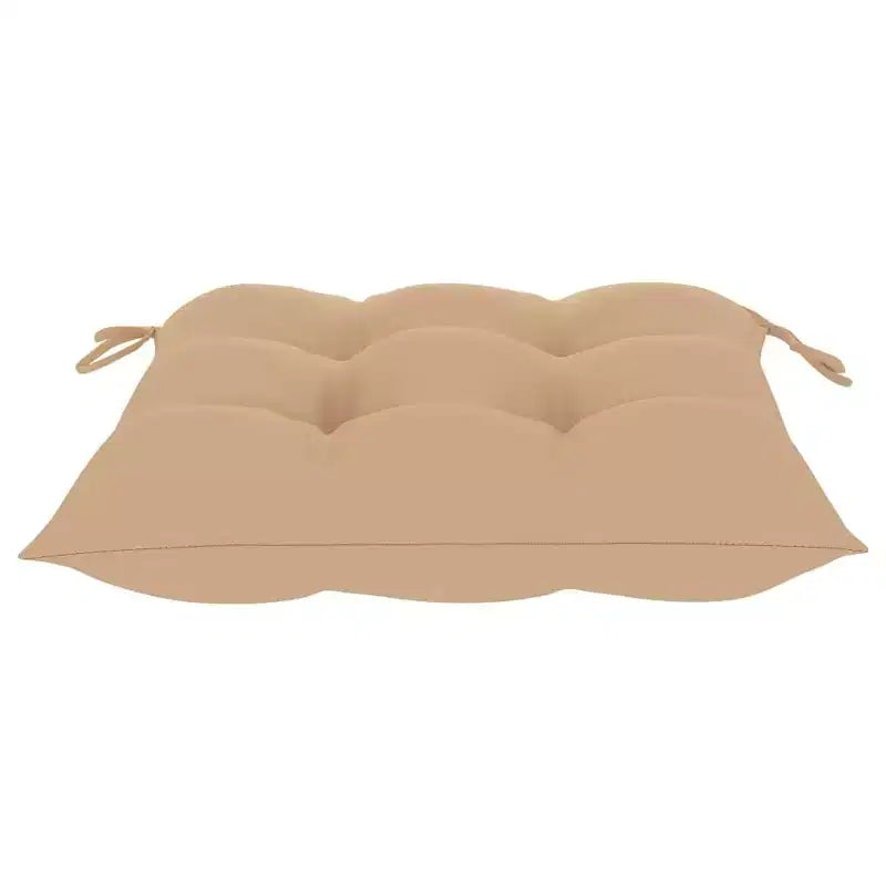 vidaXL Lot de 2 chaises de jardin rembourrées beiges, en teck durable, résistantes aux intempéries, pliables pour un rangement facile, idéales pour jardin, terrasse