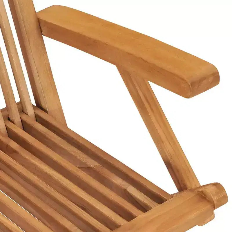 vidaXL Lot de 2 chaises de jardin rembourrées beiges, en teck durable, résistantes aux intempéries, pliables pour un rangement facile, idéales pour jardin, terrasse