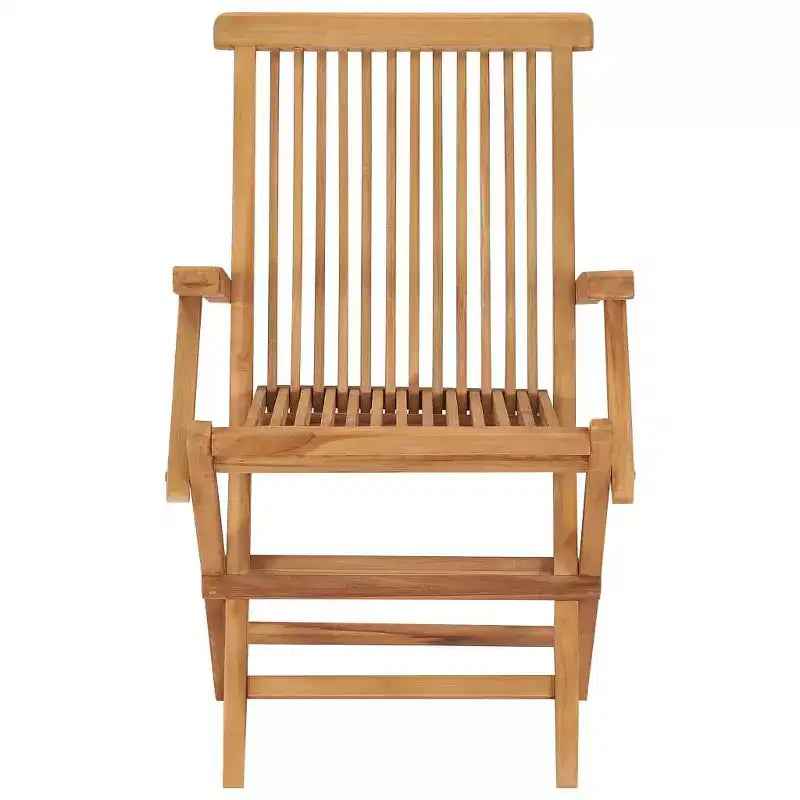 vidaXL Lot de 2 chaises de jardin rembourrées beiges, en teck durable, résistantes aux intempéries, pliables pour un rangement facile, idéales pour jardin, terrasse