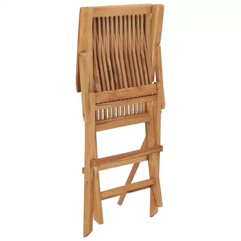 vidaXL Lot de 2 chaises de jardin rembourrées beiges, en teck durable, résistantes aux intempéries, pliables pour un rangement facile, idéales pour jardin, terrasse