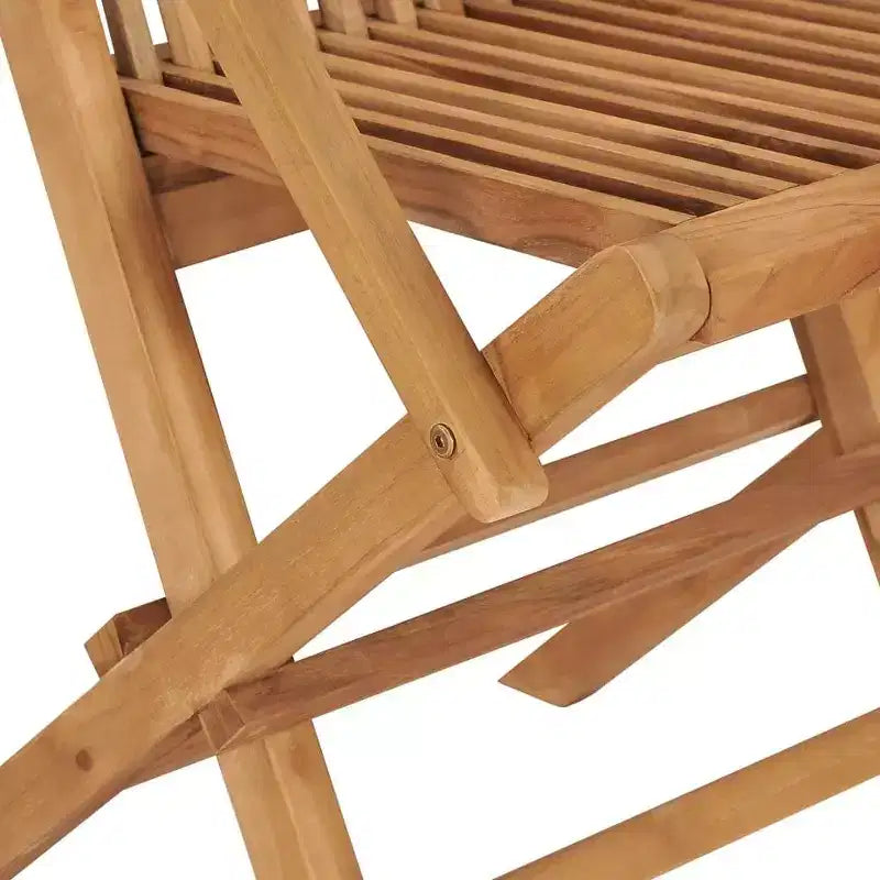 vidaXL Lot de 2 chaises de jardin rembourrées beiges, en teck durable, résistantes aux intempéries, pliables pour un rangement facile, idéales pour jardin, terrasse