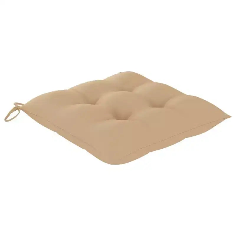 vidaXL Lot de 2 chaises de jardin rembourrées beiges, en teck durable, résistantes aux intempéries, pliables pour un rangement facile, idéales pour jardin, terrasse