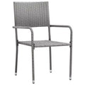 vidaXL Garden Dining Chair Set of 4 Grey PE rattan, steel Standard - Gray 4