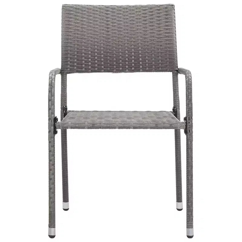 vidaXL Ensemble de 4 chaises de salle à manger de jardin gris en résine tressée et acier Standard - Gris 4