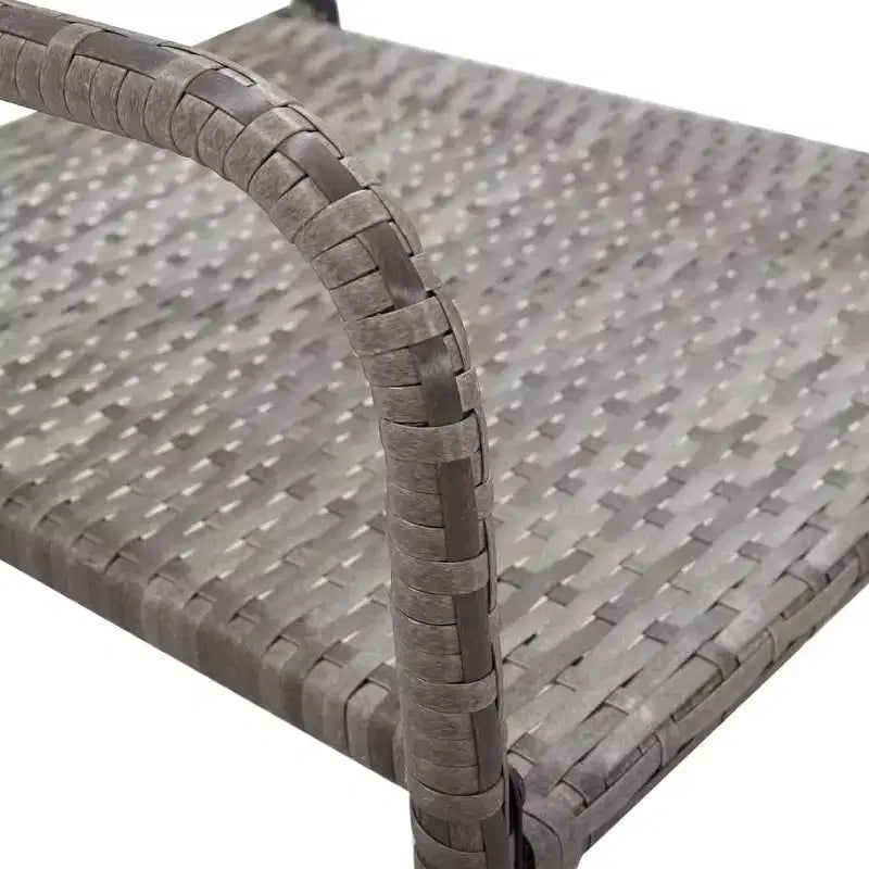 vidaXL Ensemble de 4 chaises de salle à manger de jardin gris en résine tressée et acier Standard - Gris 4
