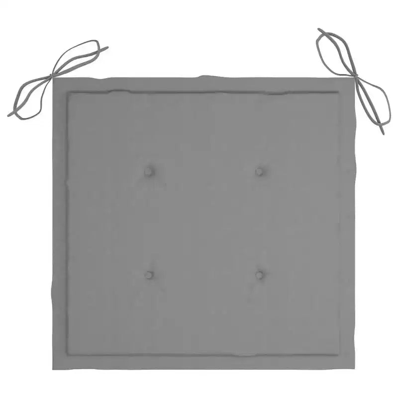vidaXL Chaises de Jardin Élégantes en Teck avec Coussins Gris, Mobilier d'Extérieur Durable pour Maisons, Bureaux, Bars, Cafés, Empilables pour un Rangement Facile