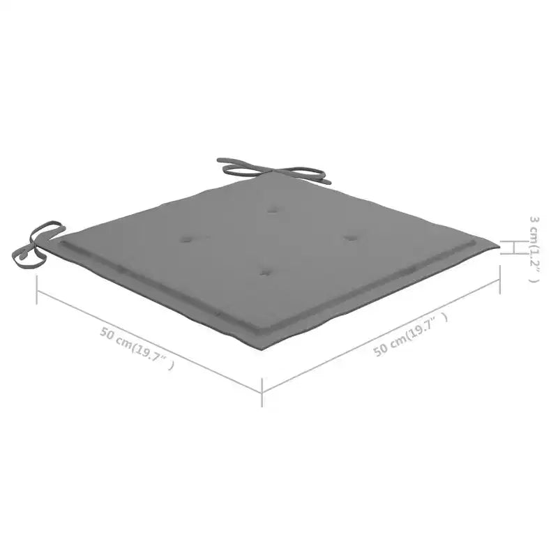 vidaXL Chaises de Jardin Élégantes en Teck avec Coussins Gris, Mobilier d'Extérieur Durable pour Maisons, Bureaux, Bars, Cafés, Empilables pour un Rangement Facile