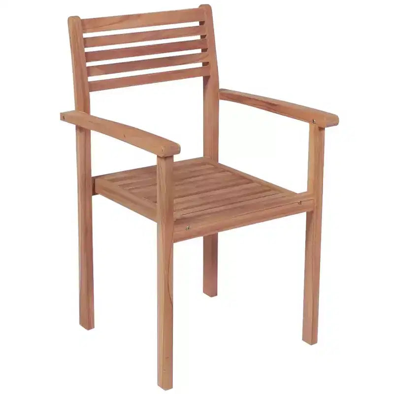 vidaXL Chaises de Jardin Élégantes en Teck avec Coussins Gris, Mobilier d'Extérieur Durable pour Maisons, Bureaux, Bars, Cafés, Empilables pour un Rangement Facile