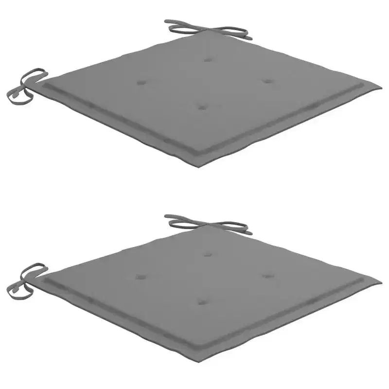 vidaXL Chaises de Jardin Élégantes en Teck avec Coussins Gris, Mobilier d'Extérieur Durable pour Maisons, Bureaux, Bars, Cafés, Empilables pour un Rangement Facile