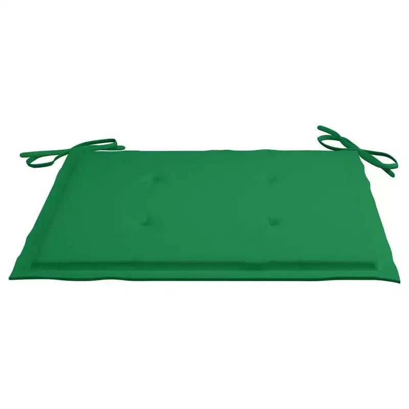 vidaXL Lot de 4 chaises de patio en bois de teck massif avec coussins verts - Meubles d'extérieur polyvalents - Poncé finement et résistant aux intempéries
