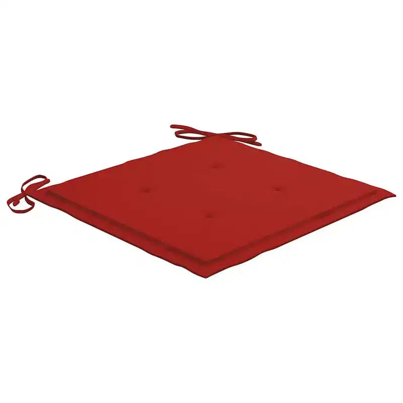 vidaXL Chaises de jardin empilables en teck massif avec coussins rouges, ensemble de mobilier d'extérieur pour jardins et terrasses, lot de 4