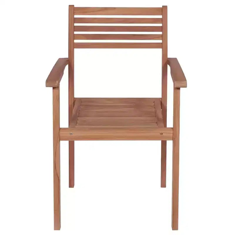 vidaXL Lot de 2 chaises de patio avec coussins beiges - Meubles d'extérieur empilables en bois de teck massif - Idéal pour les maisons, les bureaux, les bars et les cafés