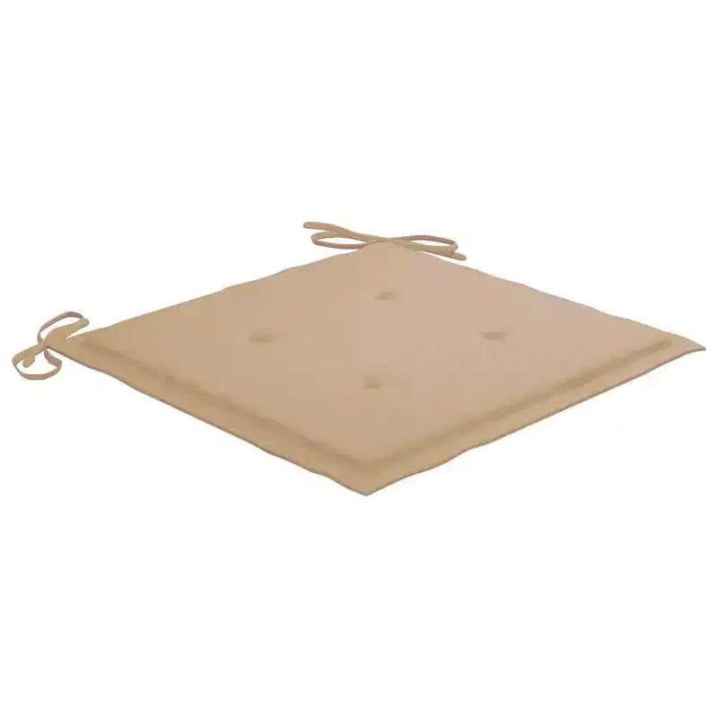 vidaXL Lot de 2 chaises de patio avec coussins beiges - Meubles d'extérieur empilables en bois de teck massif - Idéal pour les maisons, les bureaux, les bars et les cafés