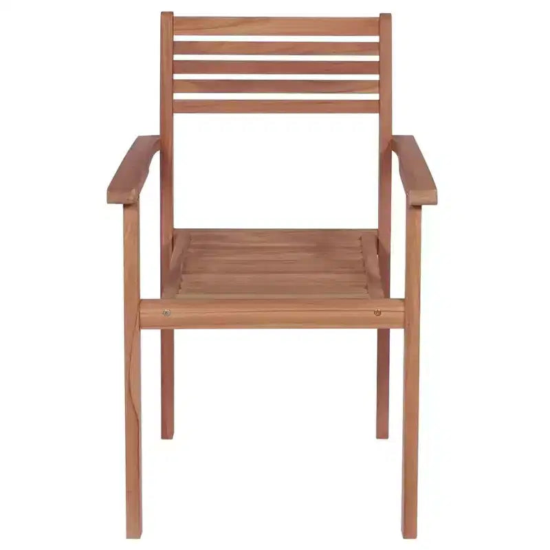 vidaXL Lot de 4 chaises de jardin avec coussins crème, mobilier d'extérieur, construction en teck durable, design empilable, résistant aux intempéries