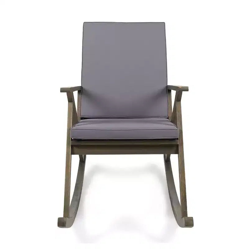 GDFStudio Sally Chaises à bascule en bois d'acacia avec coussins résistants à l'eau (Lot de 2)
