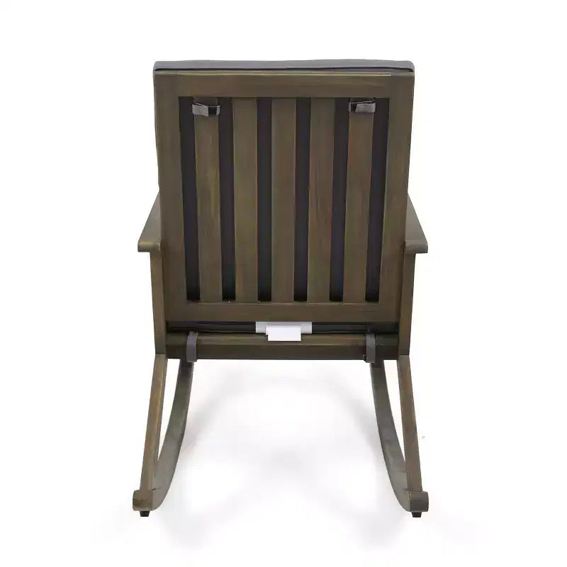 GDFStudio Sally Chaises à bascule en bois d'acacia avec coussins résistants à l'eau (Lot de 2)