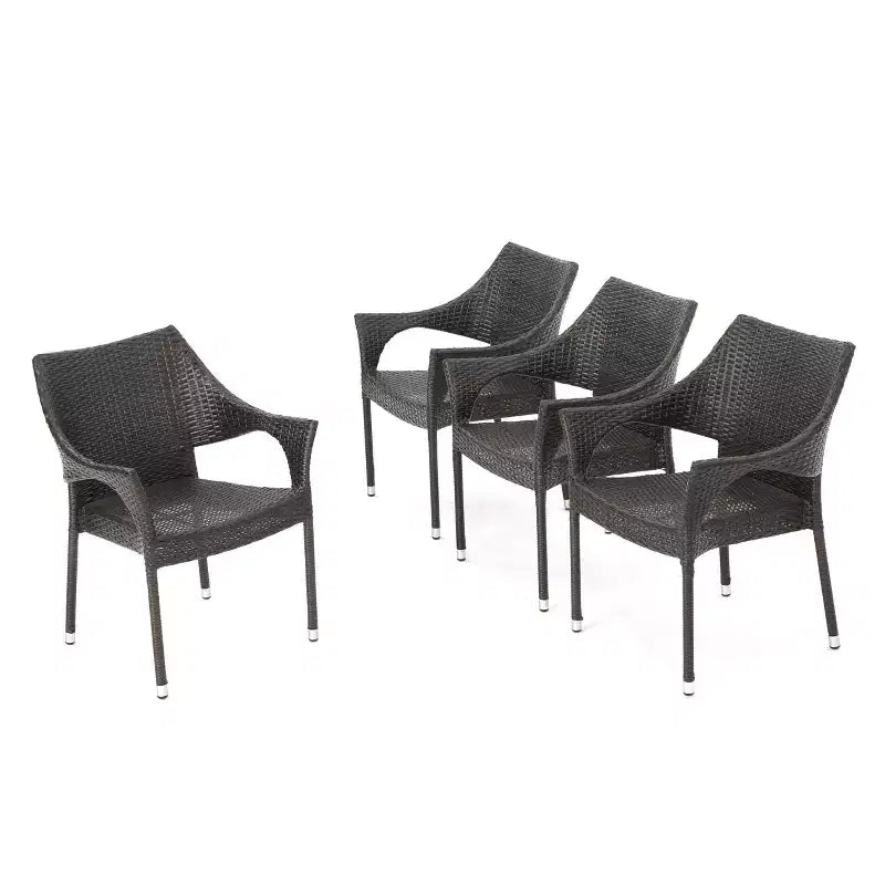 Chaises empilables GDFStudio Norma en osier tressé avec cadre en fer