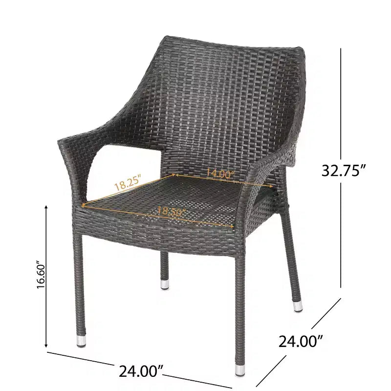 Chaises empilables GDFStudio Norma en osier tressé avec cadre en fer