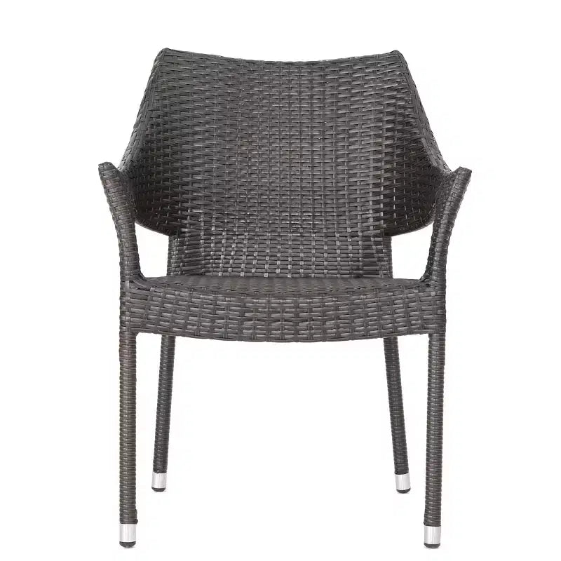 Chaises empilables GDFStudio Norma en osier tressé avec cadre en fer