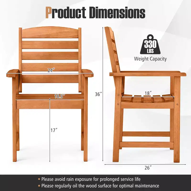 Lot de 2/4 chaises de patio Costway avec dossiers inclinés et assises à lattes pour terrasse