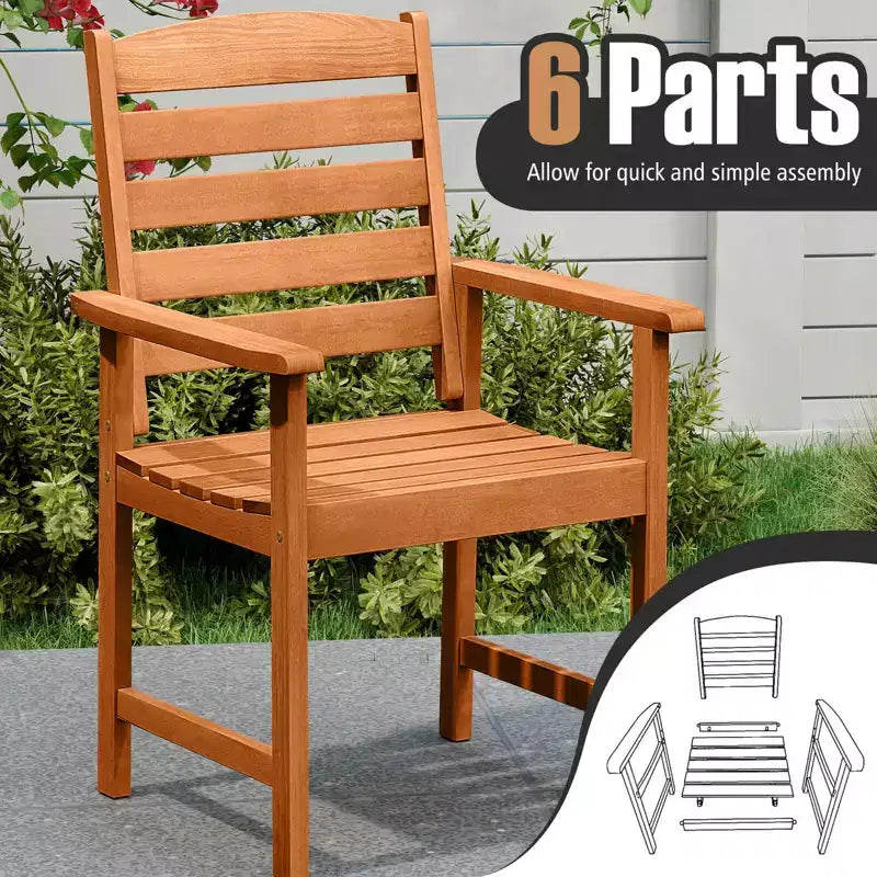 Lot de 2/4 chaises de patio Costway avec dossiers inclinés et assises à lattes pour terrasse