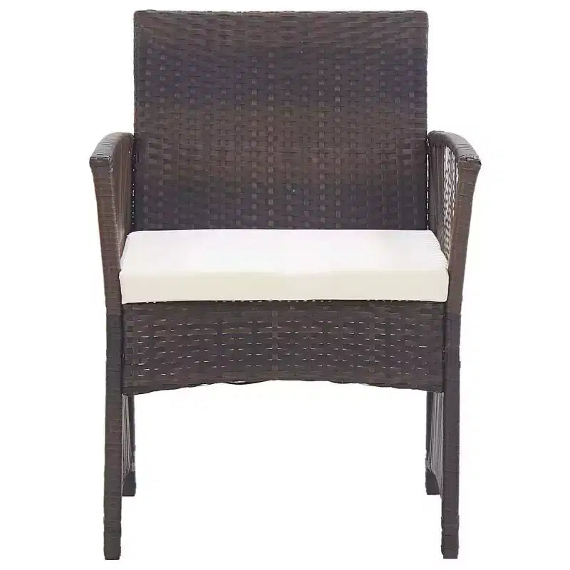 vidaXL Chaises de Patio 2 pcs Chaises de Salle à Manger d'Extérieur avec Coussins en Résine Tressée - Marron