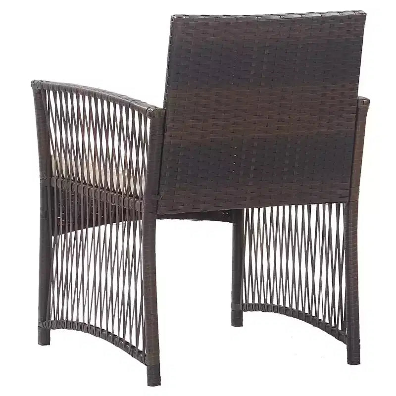 vidaXL Chaises de Patio 2 pcs Chaises de Salle à Manger d'Extérieur avec Coussins en Résine Tressée - Marron