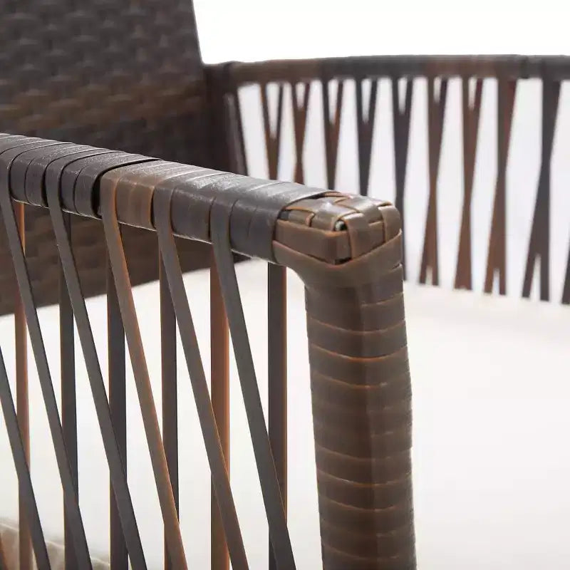 vidaXL Chaises de Patio 2 pcs Chaises de Salle à Manger d'Extérieur avec Coussins en Résine Tressée - Marron
