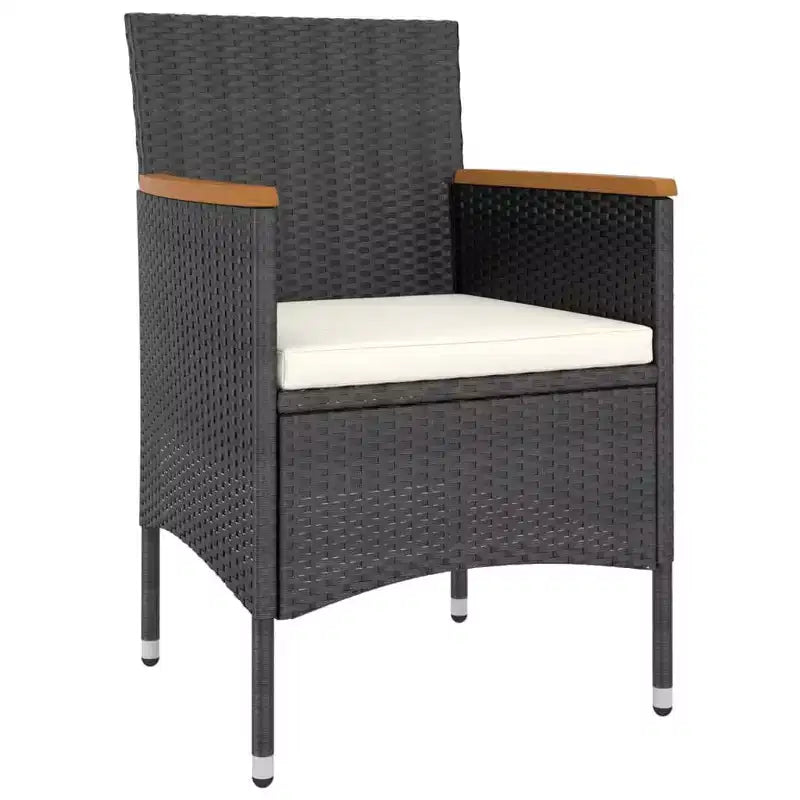 vidaXL Ensemble de 4 chaises et tabourets de jardin en résine tressée Noir - Noir