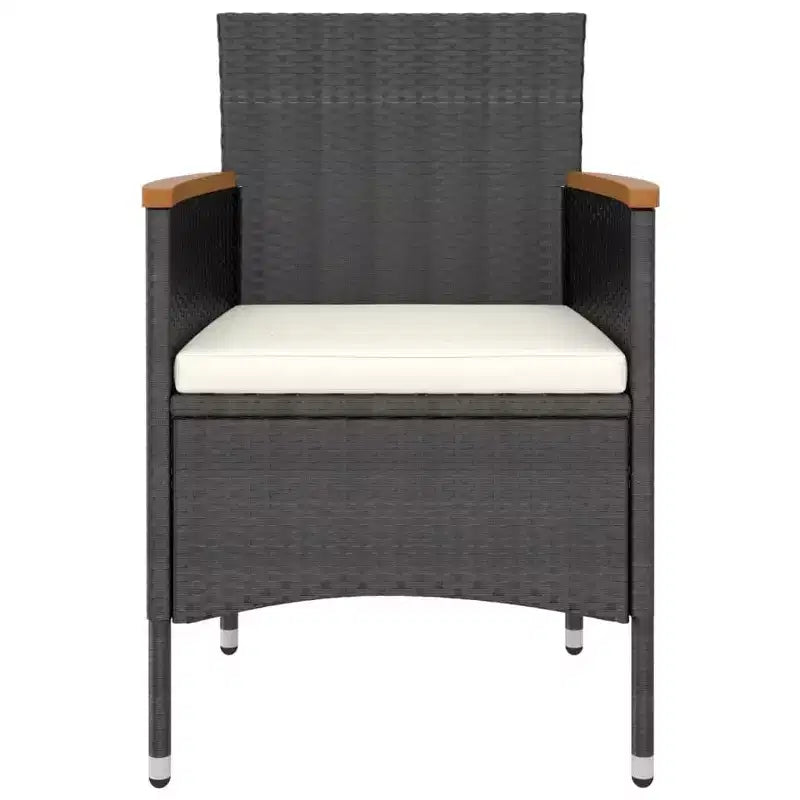 vidaXL Ensemble de 4 chaises et tabourets de jardin en résine tressée Noir - Noir