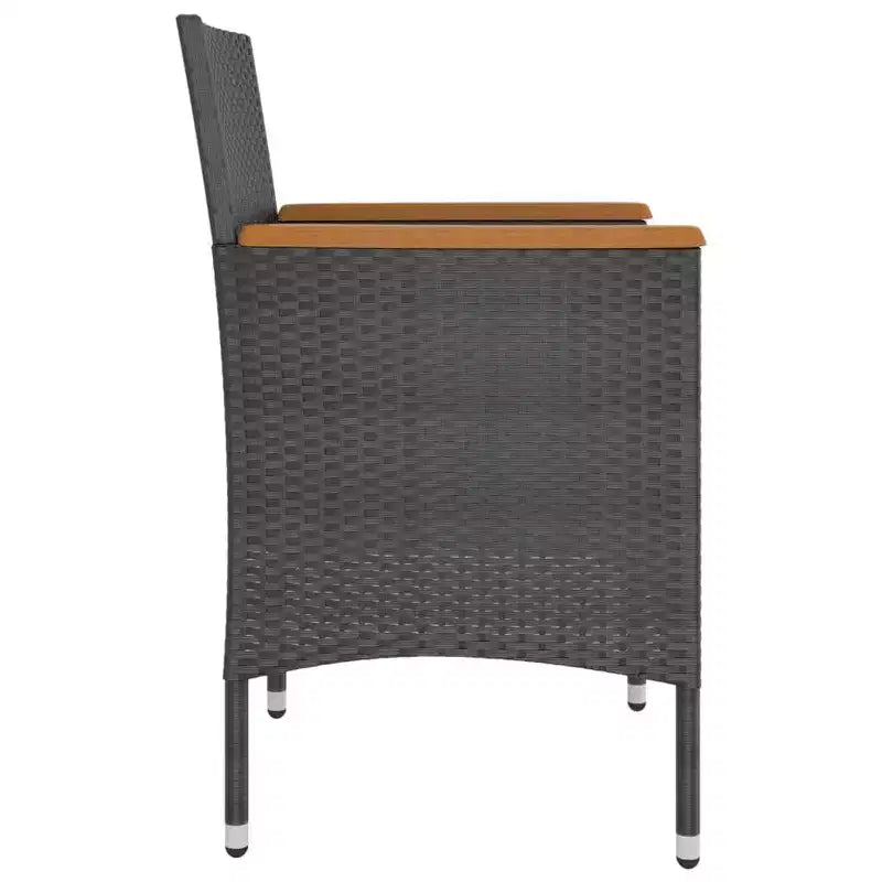 vidaXL Ensemble de 4 chaises et tabourets de jardin en résine tressée Noir - Noir