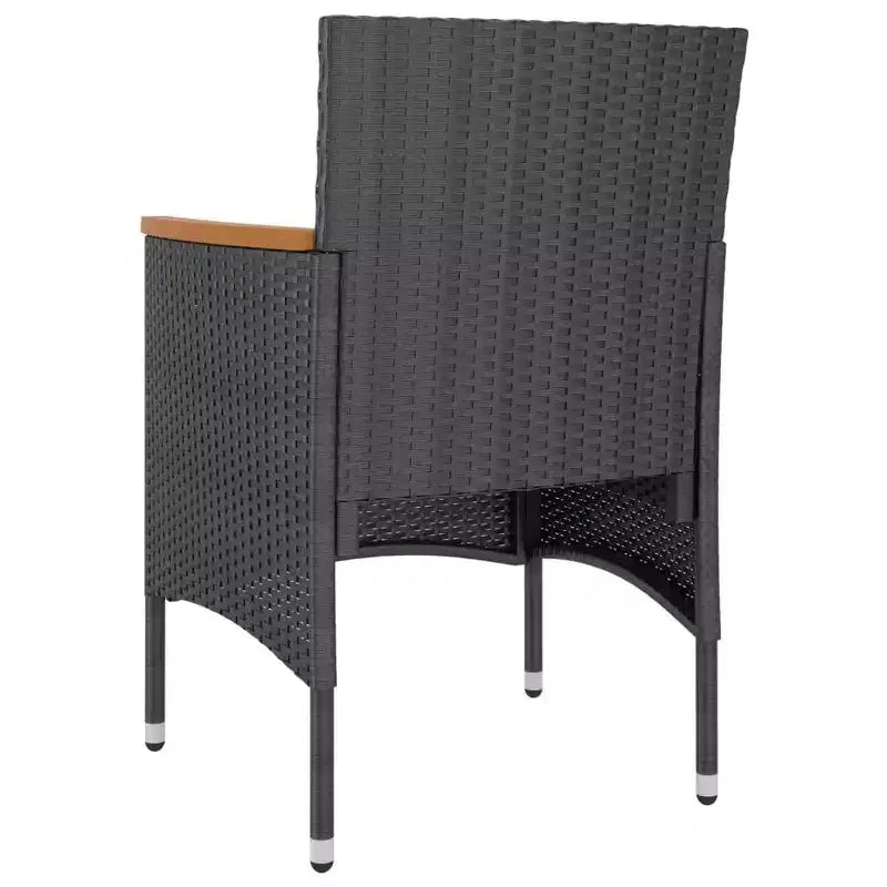 vidaXL Ensemble de 4 chaises et tabourets de jardin en résine tressée Noir - Noir