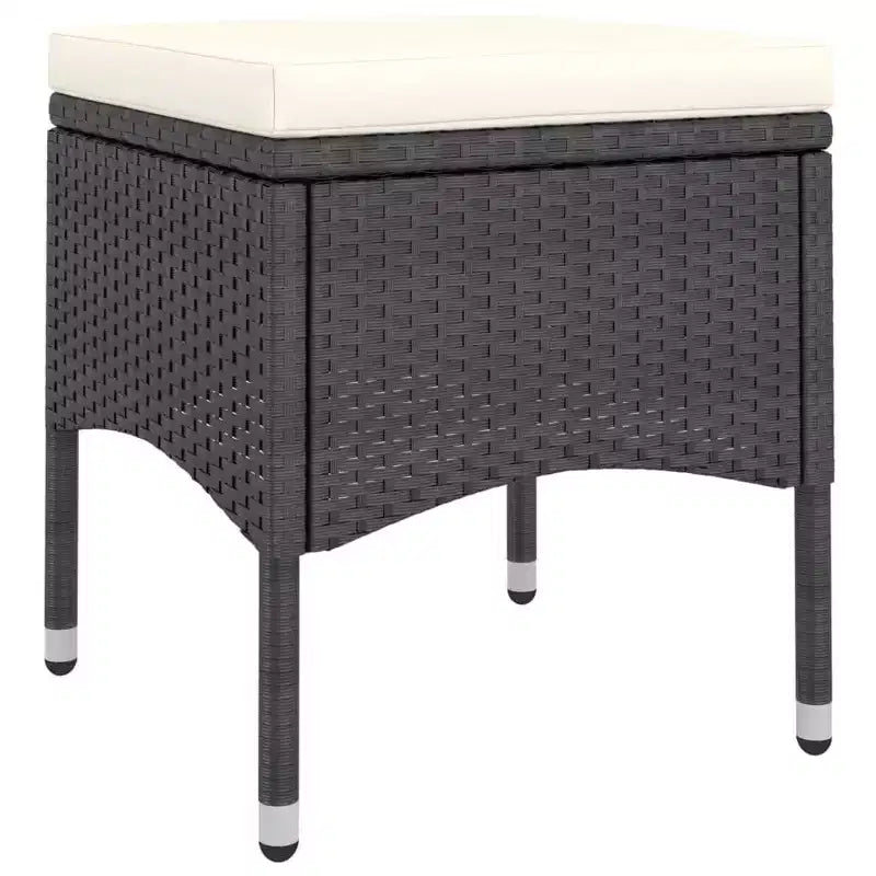 vidaXL Ensemble de 4 chaises et tabourets de jardin en résine tressée Noir - Noir