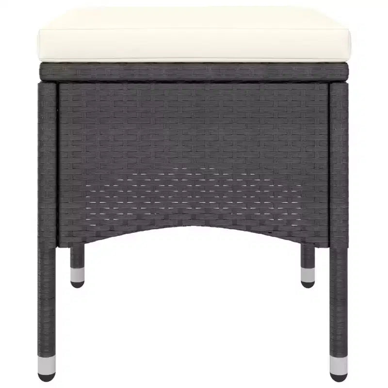 vidaXL Ensemble de 4 chaises et tabourets de jardin en résine tressée Noir - Noir