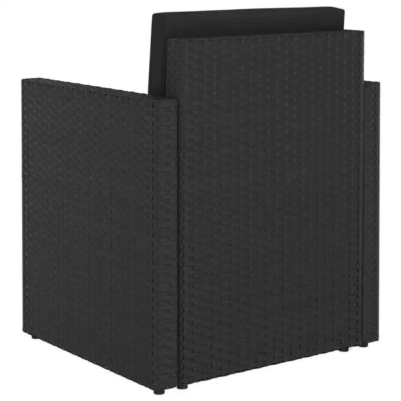 vidaXL Chaise de jardin avec coussins – Mobilier d'extérieur élégant en poly rotin, Noir, Confortable et durable pour le jardin, le balcon et la terrasse