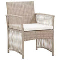 vidaXL Patio Chairs 2 Pcs Outdoor Patio Dining Chair with Cushions Poly Rattan - Beige