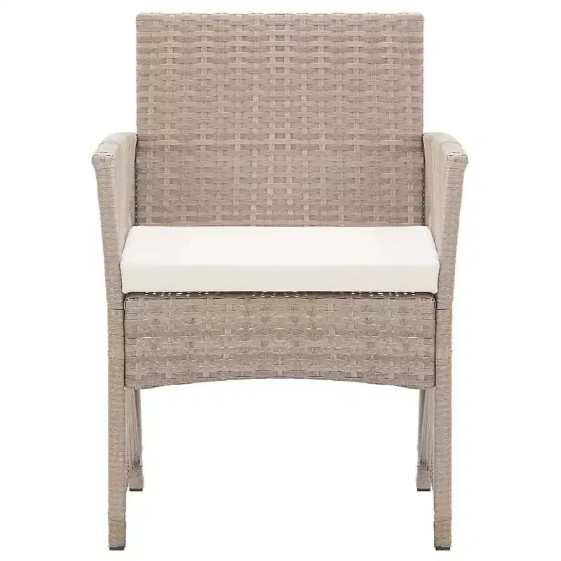 vidaXL Chaises de salle à manger d'extérieur 2 pcs avec coussins en poly rotin - Beige