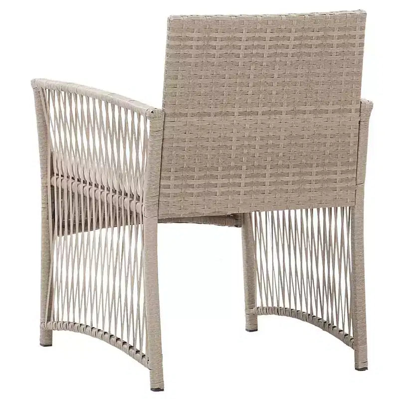 vidaXL Chaises de salle à manger d'extérieur 2 pcs avec coussins en poly rotin - Beige