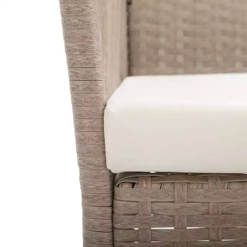 vidaXL Chaises de salle à manger d'extérieur 2 pcs avec coussins en poly rotin - Beige