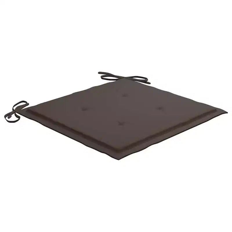 vidaXL Lot de 2 chaises de jardin pliantes en bois d'acacia massif avec coussins taupe – Sièges d'extérieur durables en teck pour jardins, patios, terrasses et cafés